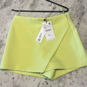 Zara Lime Green Skort NWT